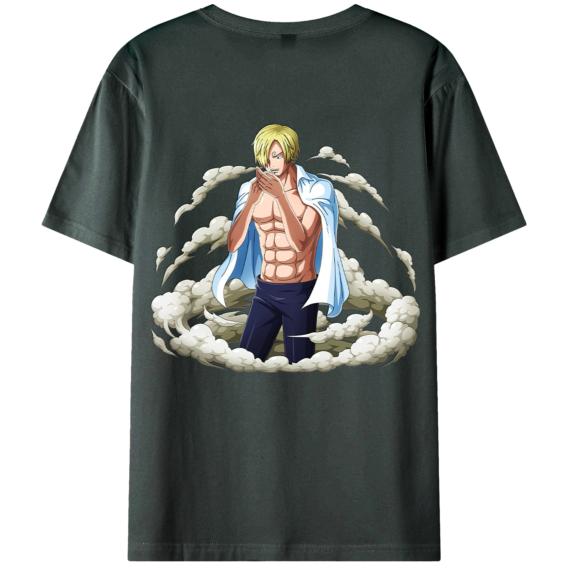 （画像用） ワンピース サンジ ONE PIECE Sanji 綿100％ メンズ半袖Tシャツ（バックプリント） 通気性